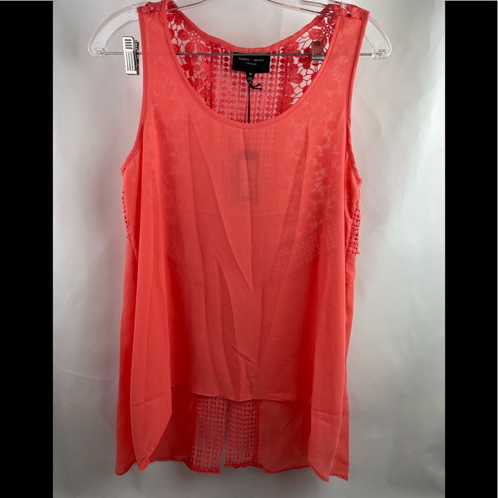 Romeo & Juliete Embroidered Top Georgia Peach Sz M